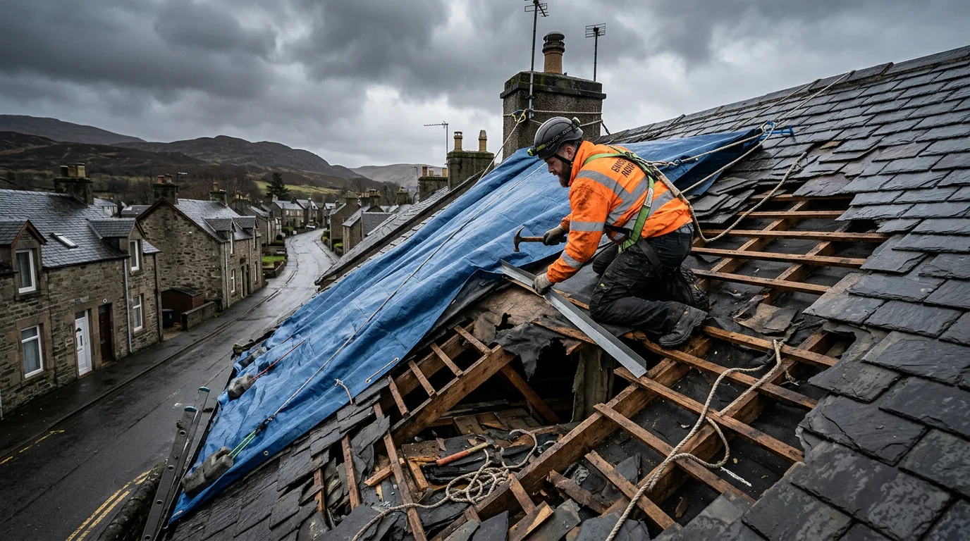 PM Roofers team and vehicle